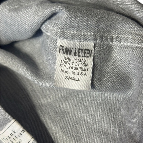 Frank & Eileen Shirley Oversized Button Up Shirt Gray Size Small Long Sleeve Top - Picture 6 of 8